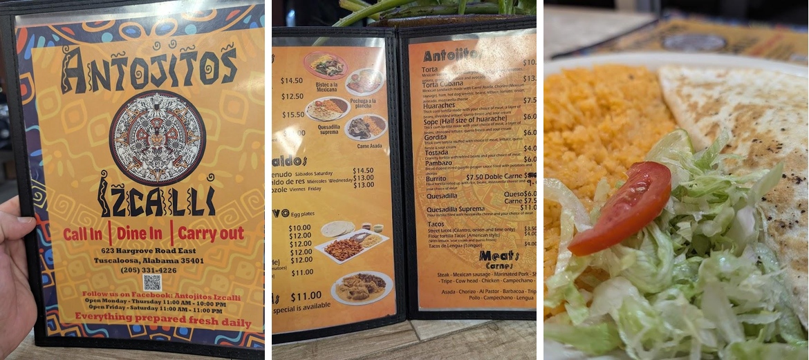 Antojitos Izcalli - Authentic Méxican Restaurant Menu